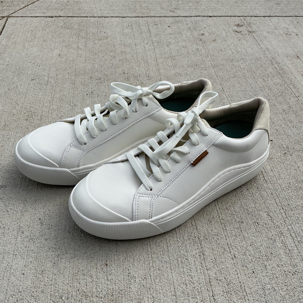 Dr. Scholls Time Off Platform Sneaker Women 8W White Comfort Shoe NWOB